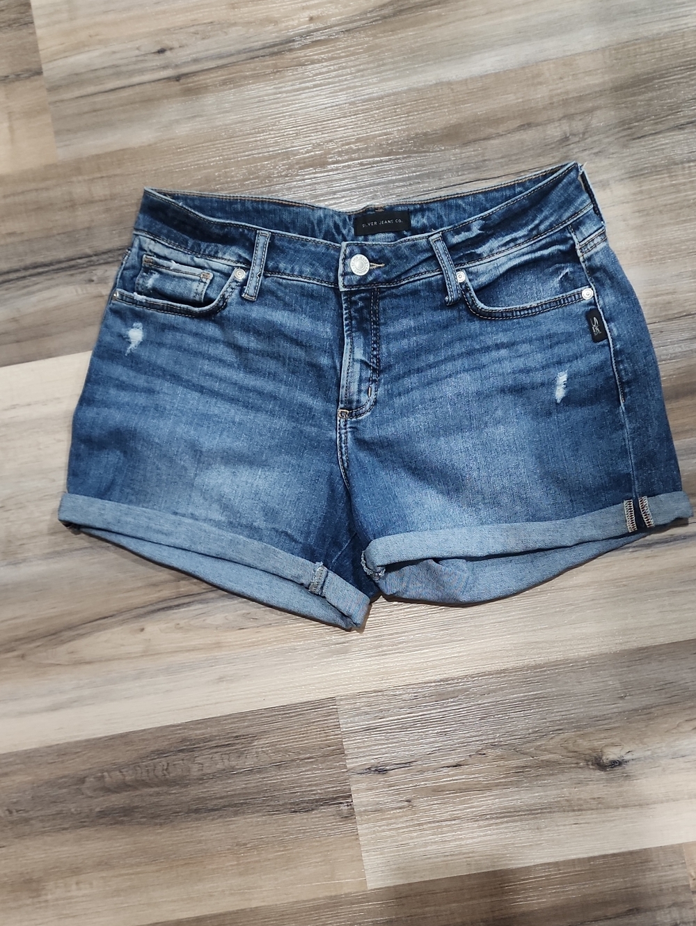 Silver Jeans Blue Rolled-Hem Denim Shorts